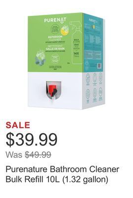 Costco Purenature bathroom cleaner bulk refill 10l (1.32 gallon) offer