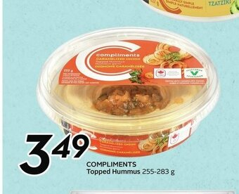 Sobeys Compliments Topped Hummus offer