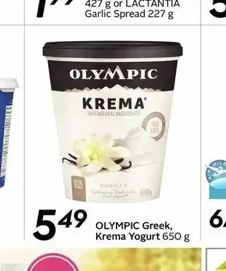Sobeys Olympic Greek Krema Yogurt offer