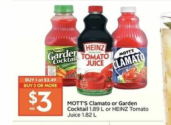 Sobeys Mott's Clamato or Garden Cocktail offer