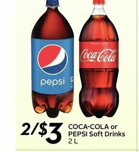 Sobeys Coca-Cola or Pepsi Soft drinks offer
