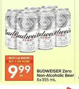Sobeys Budweirser Zero Non-Alcoholic Beer offer