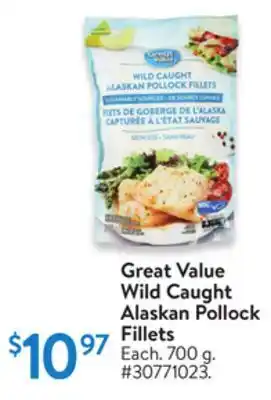 Walmart Great value wild caught alaskan pollock fillets offer
