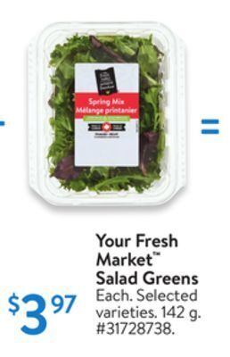 Walmart Your fresh market™ salad greens offer