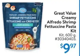 Walmart Great value creamy alfredo shrimp fettuccine pasta kit offer