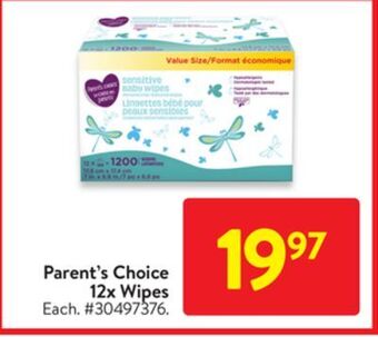 Walmart Parent's choice 12x wipes offer