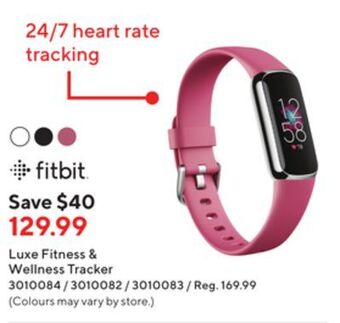 Staples Fitbit luxe fitness & wellness tracker offer