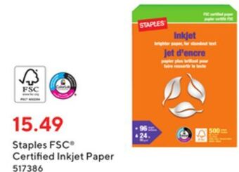 Staples Staples fsc certified inkjet paper offer
