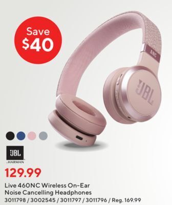 Staples Jbl live 460nc - wireless on-ear noise cancelling headphones offer