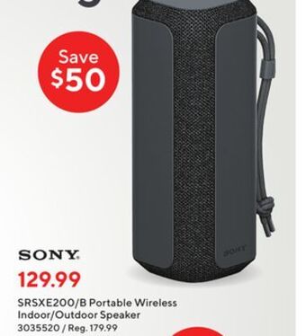 Staples Sony srsxe200/b portable wireless indoor/outdoor speaker offer