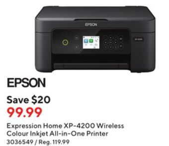 Staples Epson expression home xp-4200 wireless colour inkjet all-in-one printer offer