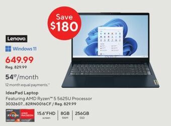 Staples Lenovo ideapad laptop offer