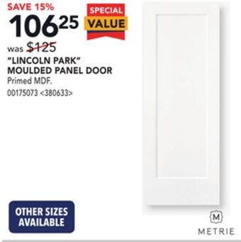 Lowe's Metrie "lincoln park" moulded panel door offer