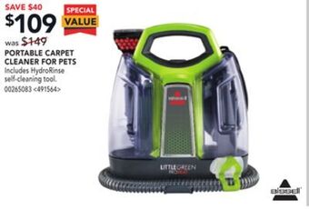 Bissell portable carpet cleaner for pets