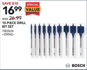Lowe's Bosch 10-piece drill bit set offer