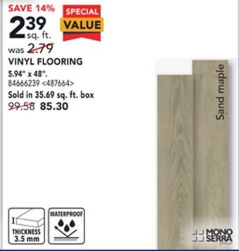 Lowe's Mono serra vinyl flooring 5.94" x 48" offer