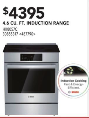 Lowe's Bosch 4.6 cu. ft. induction range offer