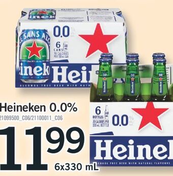 Fortinos Heineken 0.0%, 6x330 ml offer
