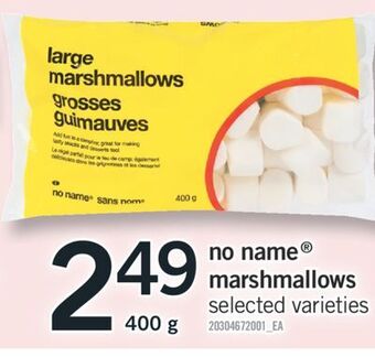 Fortinos No name® marshmallows, 400 g offer