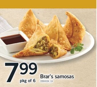 Fortinos Brar's samosas, pkg of 6 offer