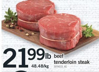 Fortinos Beef tenderloin steak offer
