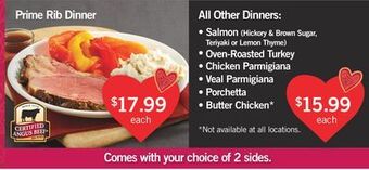 Fortinos Prime rib dinner offer