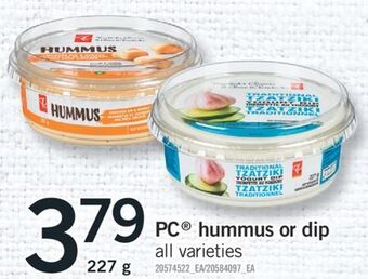 Fortinos Pc® hummus or dip, 227 g offer