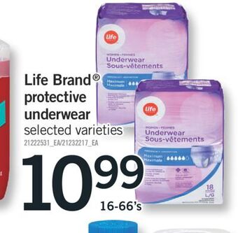 Fortinos Life brand® protective underwear, 16-66's offer