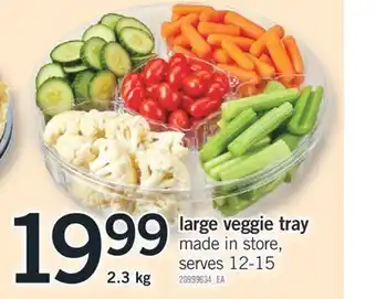 Fortinos Large veggie tray, 2.3 kg offer