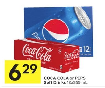 Foodland Coca-cola or pepsi soft drinks 12x355 ml offer