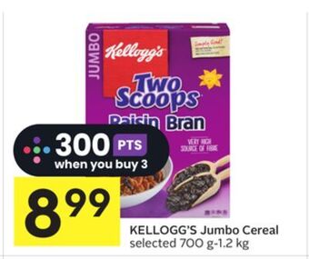 Foodland Kellogg's jumbo cereal selected 700 g - 1.2 kg offer