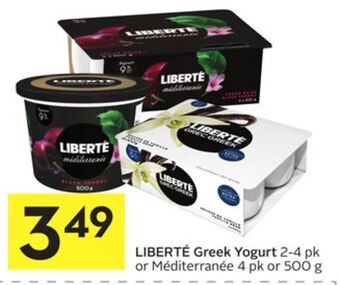 Foodland Liberté greek yogurt 2-4 pk or méditerranée 4 pk or 500 g offer