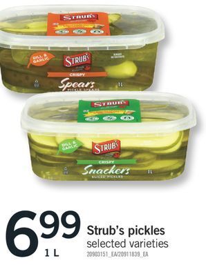 Fortinos Strub's pickles, 1 l offer