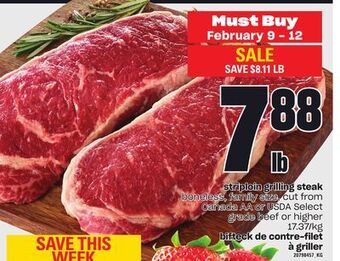 Independent Grocer Striploin grilling steak offer