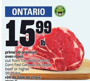 Independent Grocer Prime rib premium oven roast offer