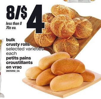Independent Grocer Bulk crusty rolls offer