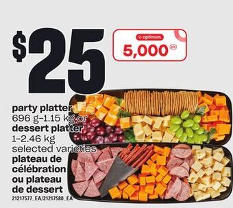 Independent Grocer Party platter, 696 g-1.15 kg or dessert platter, 1-2.46 kg offer