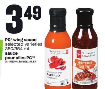 Independent Grocer Pc® wing sauce, 350/354 ml offer
