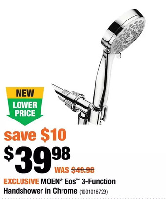 Home Depot Moen eos 3-function handshower in chrome offer