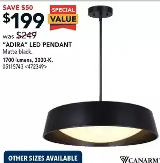 RONA Canarm "adira" led pendant offer