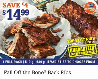 M & M Food Market Fall off the bone back ribs offer