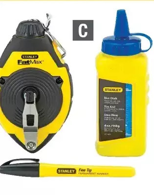 Home Depot 3-piece stanley fatmax chalk line reel kit offer