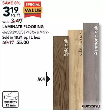 RONA Quickstyle laminate flooring offer