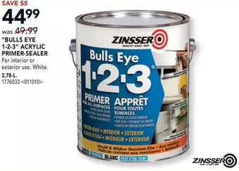RONA Zinsser "bulls eye 1-2-3" acrylic primer-sealer offer