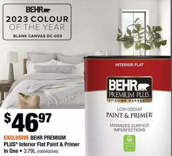 Home Depot Behr premium plus interior flat paint & primer in one offer