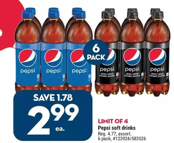 Giant Tiger Pepsi soft drinks offer