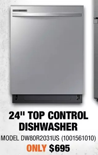 Home Depot Samsung 24" top control dishwasher offer