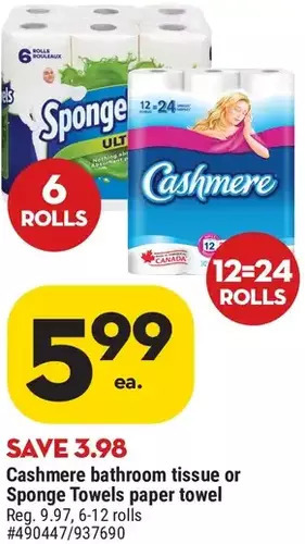 Giant Tiger Cashmere bathroom tissue offer