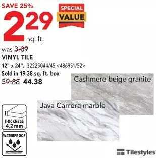 RONA Tilestyles vinyl tile offer