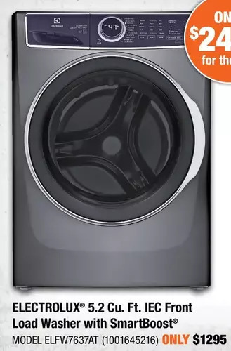 Home Depot Electrolux 5.2 cu. ft. iec front load washer with smartboost offer